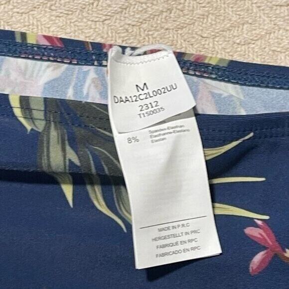 Cupshe Women’s Bikini Set Medium Blue Floral High Waist Two Piece Swimsuit Suit - Picture 4 of 8